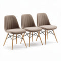 Sedia da pranzo in tessuto con gambe in legno per interni – 40 x 40 x 85 cm