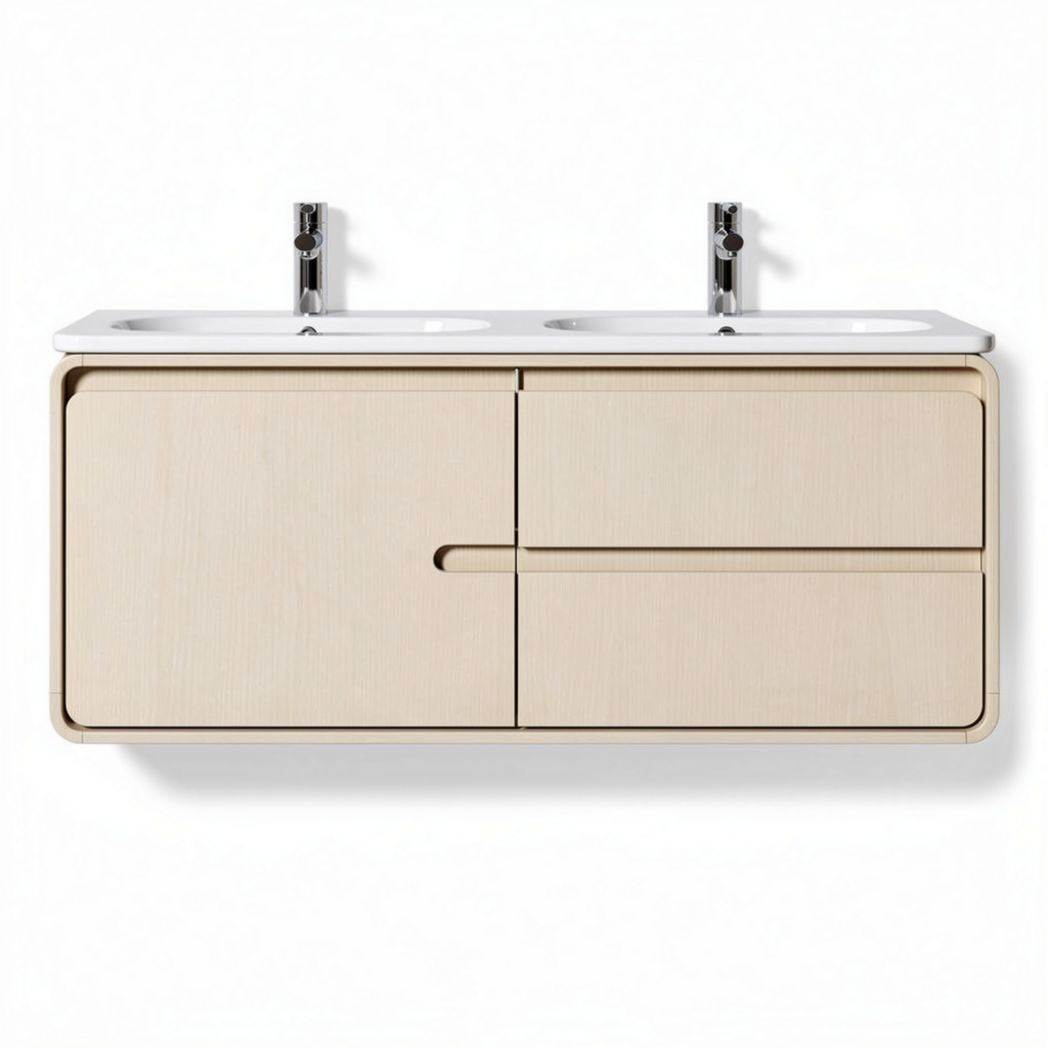 Mobile bagno in legno con lavabo doppio per ambiente bagno – 120 x 50 x 45 cm