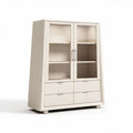 Mobile vetrina in legno per soggiorno con ripiani e cassetti – 90 x 40 x 120 cm