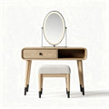 Tolette in legno con specchio e cassetto per camera da letto – 80 x 40 x 75 cm